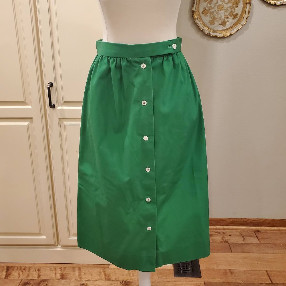 Vintage Green Button Skirt